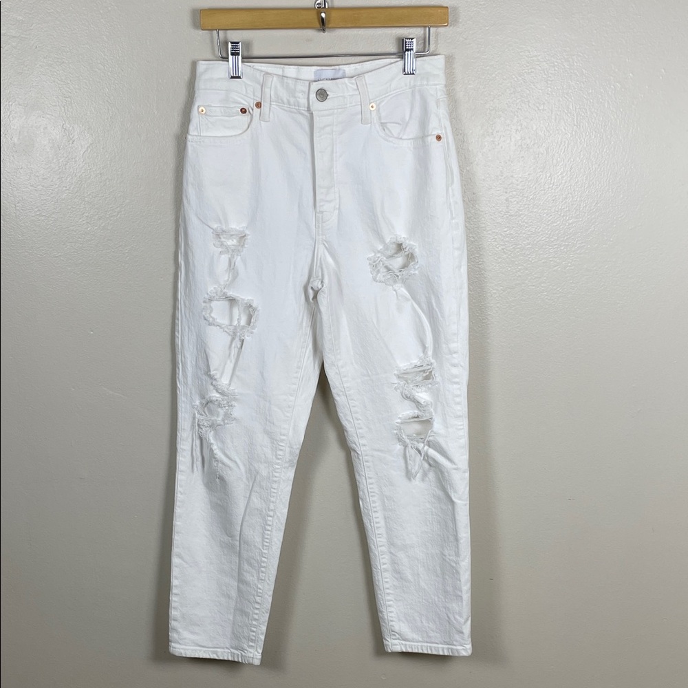 Lucky Brand White Distressed Ankle Jeans. Size 4 / 27
